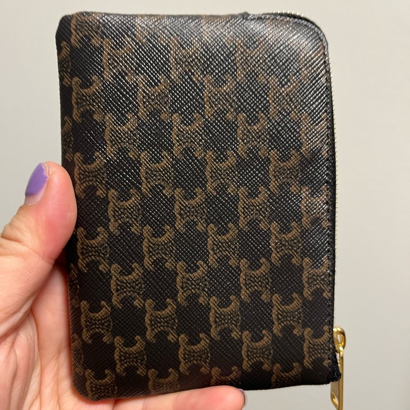 CELINE Coin & Card Pouch purse in Triomphe Canvas w Hook Brand new w tags/box - Picture 11 of 11